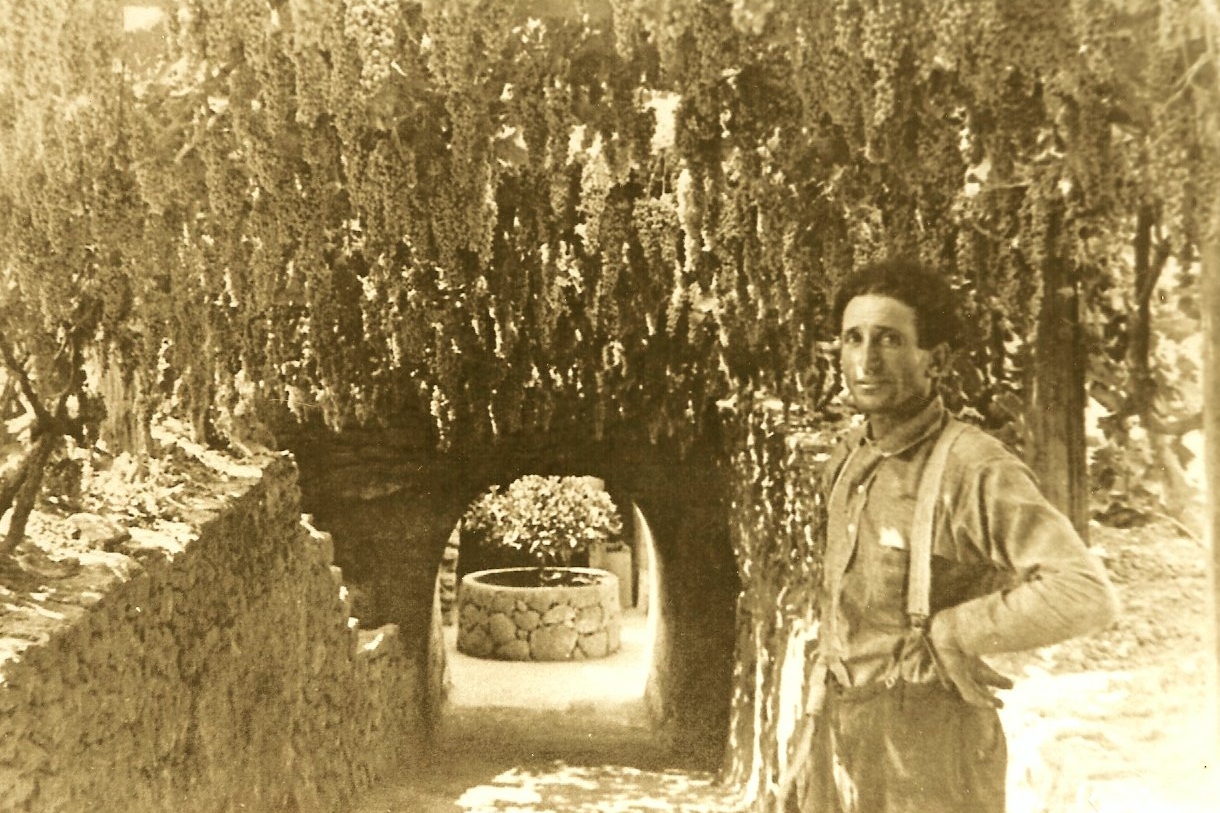 Baldassare+Forestiere+at+Entrance+circa+1920s a person standing in front of a tree