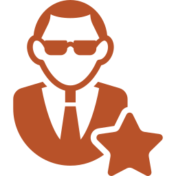 man-with-sunglasses-suit-and-star icon